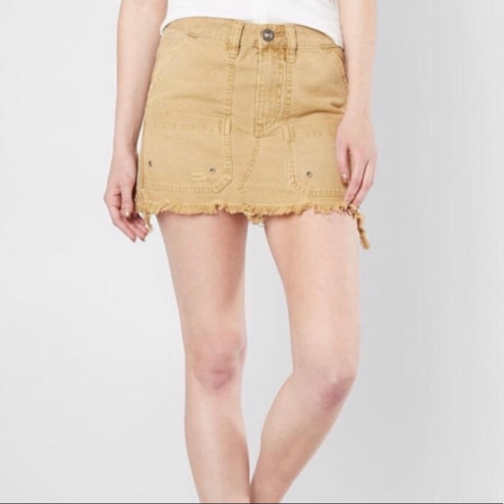 Free people cargo skirt mustard yellow